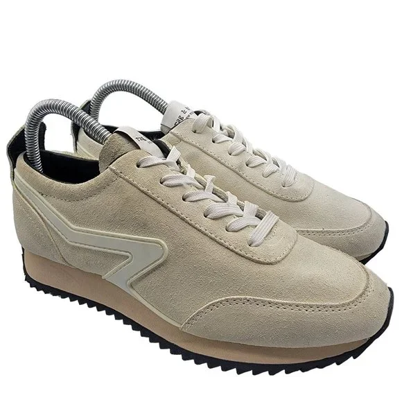 Rag & Bone Retro Runner Womens Size 6 Casual Sneaker Antique White Suede EU 36 - Picture 1 of 12